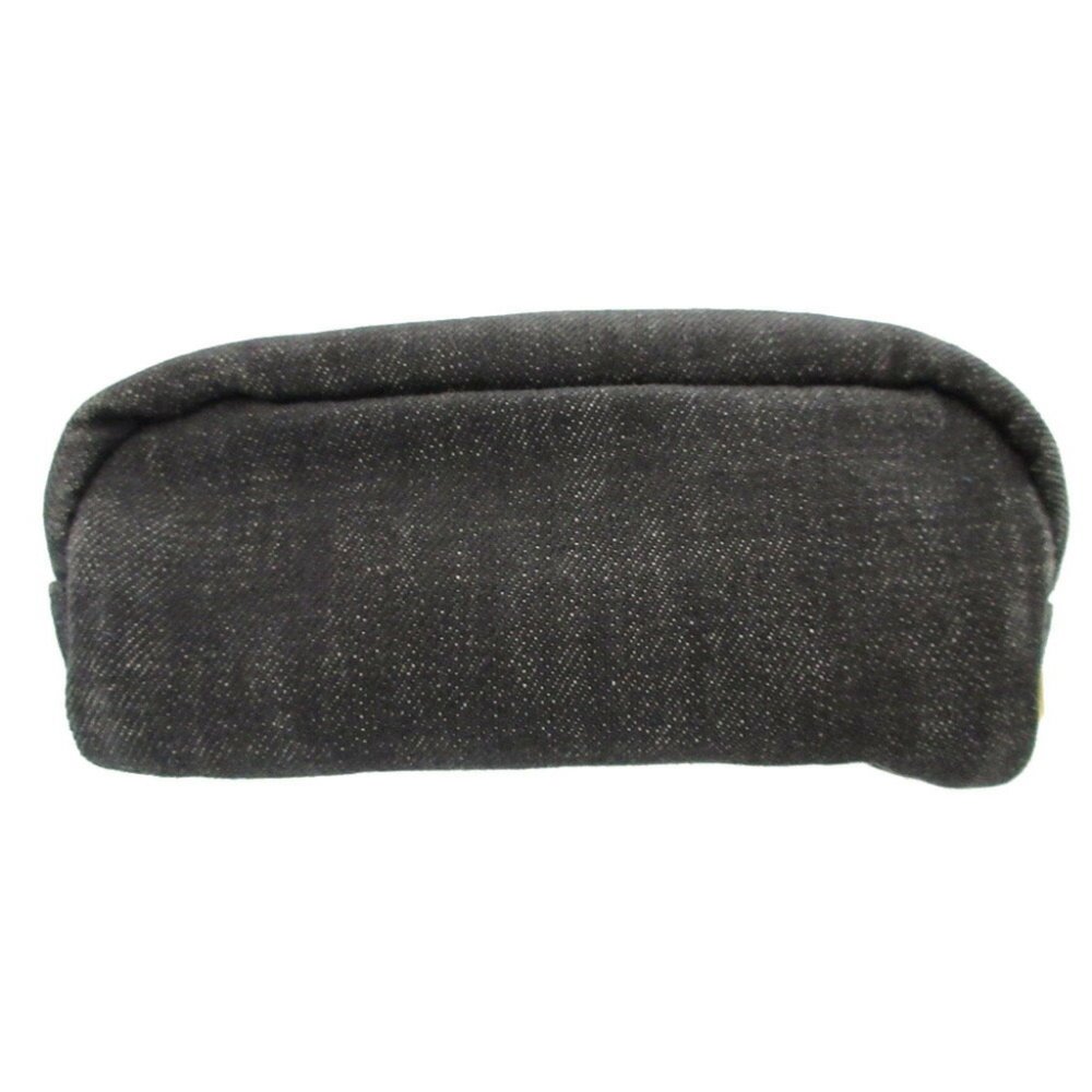 Prada Triangle Plate Denim Black Pouch 0484PRADA - Picture 3 of 8